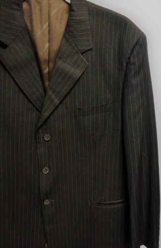 Vittorio St. Angelo Brown Tan Pinstripe Men’s Suit Blazer Jacket Size 44R - Picture 2 of 6
