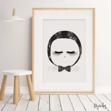 Girl, Teen Nursery Bedroom Wall Art decor print Scandinavian Modern Watercolour