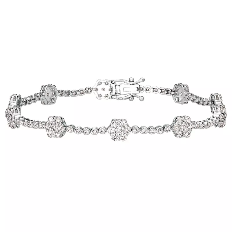 Diamond flower bracelet shop 14k white gold
