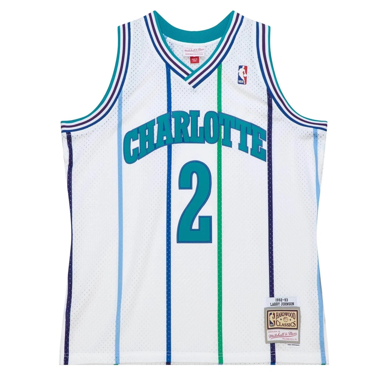Larry johnson white hornets clearance jersey