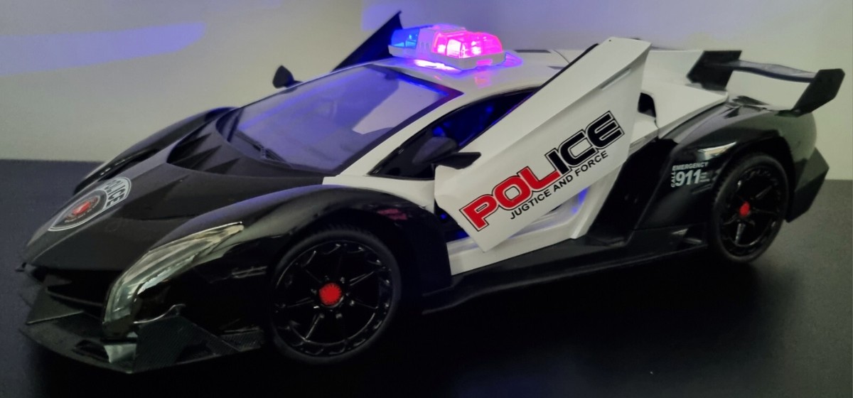 RC Police Lamborghini Veneno Rechargerable Remote Control Car Kids