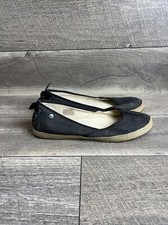 UGG Australia Indah Cotton Ballet Flats Black Gray 1003493 Women’s Size 9.5