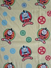 THOMAS  FRIENDS TODDLER BED FLAT SHEET - YELLOW STRIPE W/THOMAS  JAMES- 2007