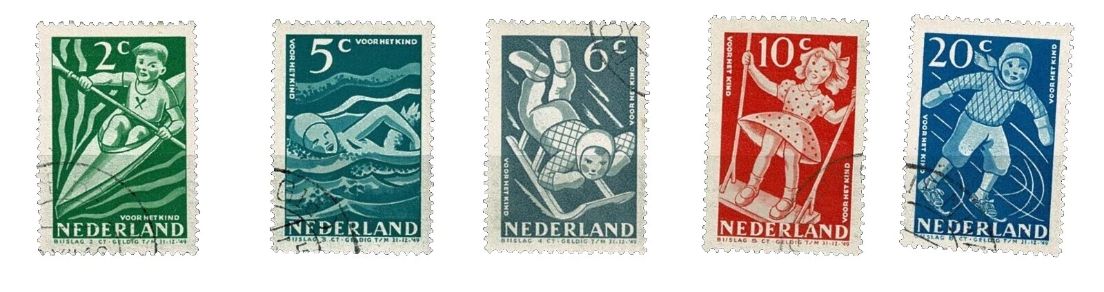 Estampillas postales de Holandés Usado semi -