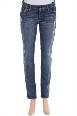 7 for all mankind Skinny-Jeans Destroyed W25 navy blue ORGANIC COTTON, josefina