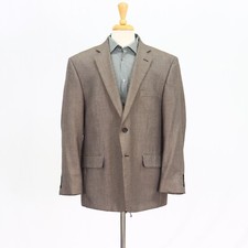 Stafford 46R Brown Sport Coat Blazer Jacket Solid 2B Polyester