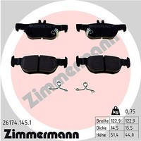 Zimmermann 26174.145.1 Bremsbelagsatz, Scheibenbremse Hinterachse FÜR Mazda Mazd