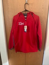 NWT Team Rawlings Baseball BP Jacket Youth Boys L Red Removable Sleeves W/ Hood