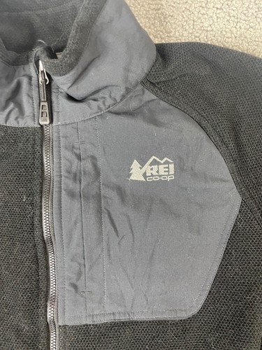 REI Co-Op Men’s Fleece Jacket Full Zip Hiking Outdoors Trail Large Black - Picture 2 of 7