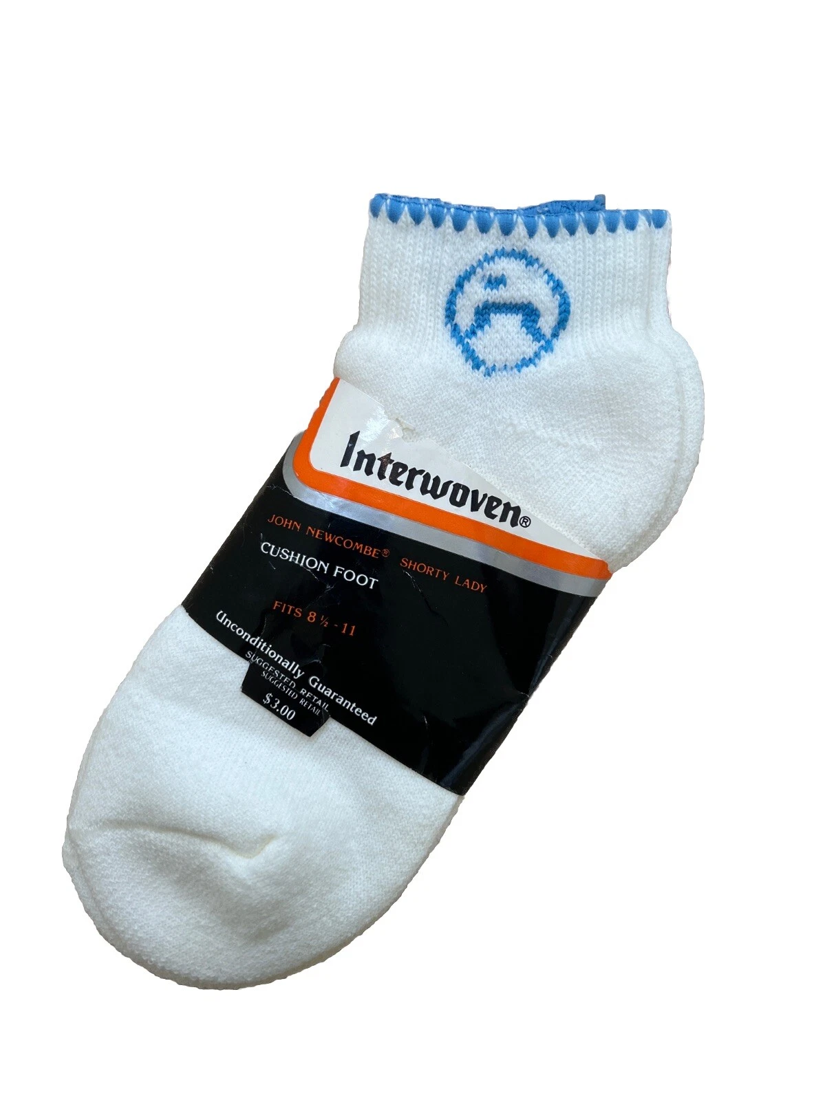 VTG Socks NOS John Newcombe Interwoven Low 80s 90s 8.5-11 NOS Bulk Orlon Acrylic