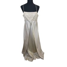 A.Brod Dress Women Gold Metallic Double Layered Backless Spaghetti Strap