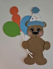 Birthday Balloon Boy Bear. Scrapbook, Card Making Paper Piecing