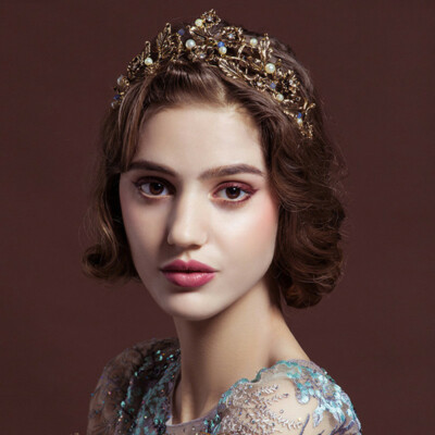 Vintage Gold Floral Leaf Pearl Tiara Headband Leaf Tiara Pearl - Etsy main image 3