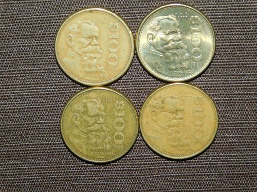 VINTAGE 10 MEXICAN COINS 8-$100 1984-91 ESTADOS UNIDOS MEXICANOS 2-$1000 (1989) - Picture 6 of 9