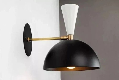1950's Mid Century Modern Brass Italian Wall Sconce Stilnovo Wall Fixture Light - Picture 2 of 5