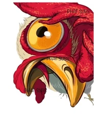 Sublimation Print Crazy Rooster Ready to Press Heat Transfer