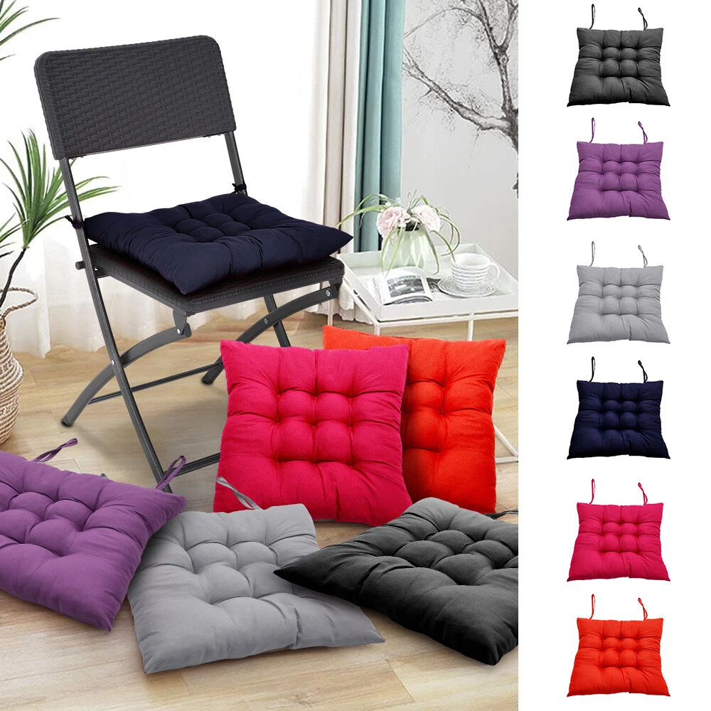 4 8pc Cotton Cushion Armchair Sear Pads Chunky Garden Dining Car Chair 5cm Thick