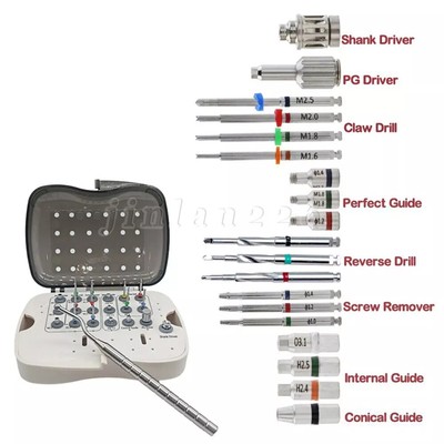 Implant Broken Fractured Screw Removal Kit Drill Guide Driver Dental Remover Set