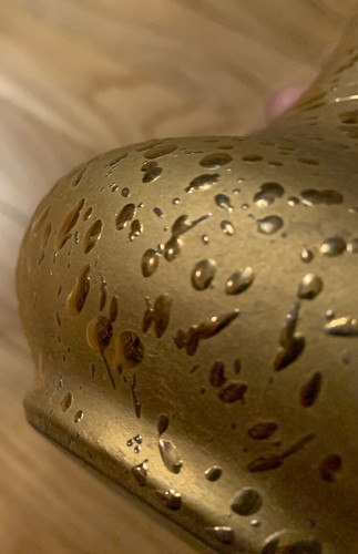 Luxury American Bisque MCM Vase - 22 K. Gold Embossed Home Decor Pottery Golden - Picture 8 of 13