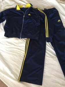 adidas blue with yellow stripes