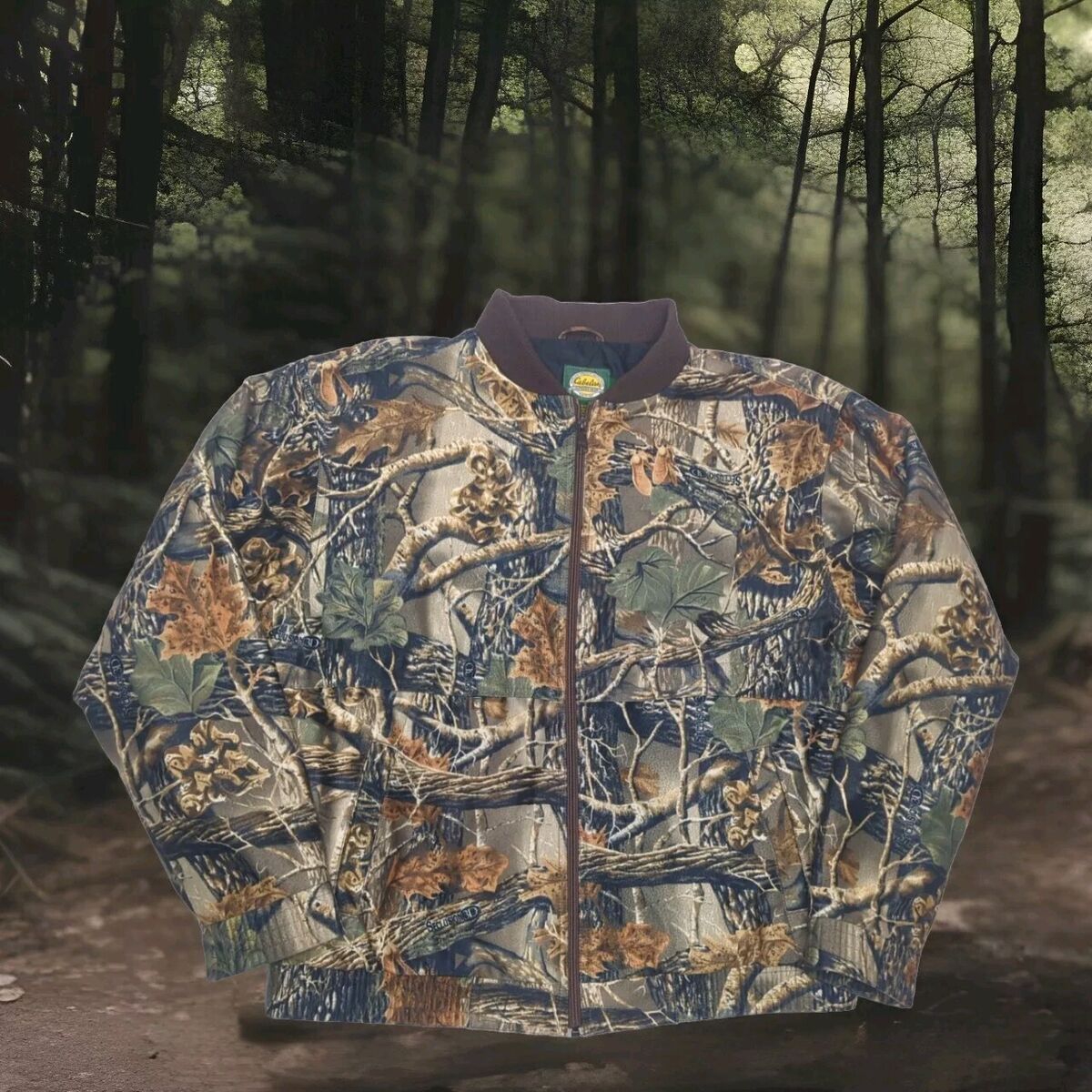 Cabelas Seclusion 3D Camo Zip Thinsulate Bomber Coat Hunting Cabelas Seclusion 3D Camo Zip Thinsulate Bomber Coat Hunting