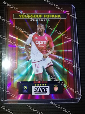 2023-24 Panini Score Ligue 1 Fofana 4/15 Purple Laser AS Monaco