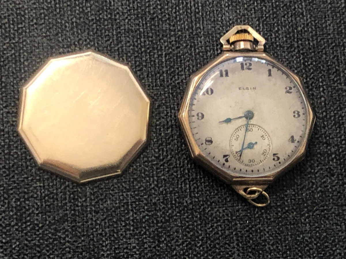 Elgin 1920's lady pendant watch in 10kt Rose Gold Plated Wadsworth