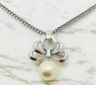 MIKIMOTO JAPAN AKOYA Pearl Necklace Pendant Silver Body only