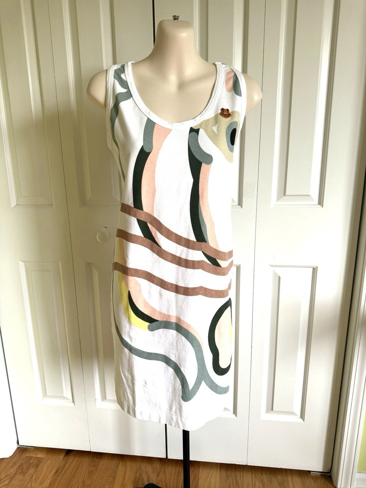 Abito da serbatoio Kenzo bianco cotone xs nuovo senza etichette