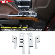 Window Lift Panel Trim Cover For Chevrolet Silverado /GMC Sierra 2014-18 Chrome