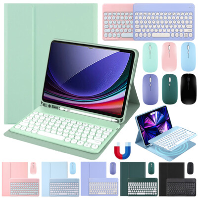 For Samsung Galaxy Tab S9 FE S8 S7 S6 Lite A9+ A8 A7 Keyboard Mouse Case  Cover