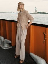 Varley Kayson Wide Leg Pant 29.5 Simply Taupe S Soft Stretch Woven NWT