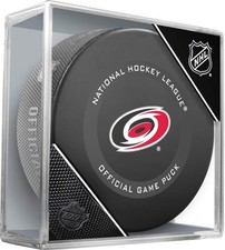 Carolina Hurricanes NHL Ice Hockey Team Sher-Wood Official Game Puck IN CUBE 202