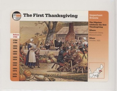 1994 Grolier Story of America Important Events The First Thanksgiving #3-7 3c7