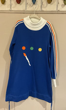 Florence Eiseman Vintage   Girls Dress Paintbrush Blue Dot Stripe 6 6X