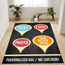 Custom Area rug, Your photo, logo, text . No Import Fees   Seller Pays Tariffs
