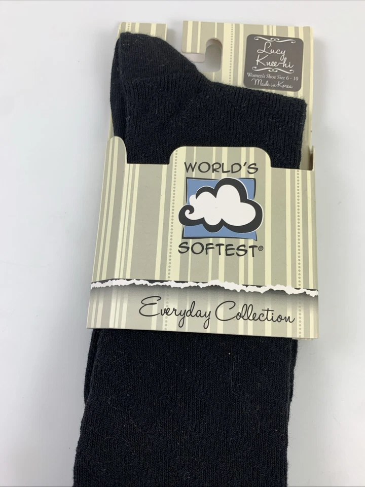 Calcetines hasta la rodilla Lucy And Sassy más suaves del mundo nuevos negros de encaje marrón para mujer 6-10 Foto 3 de 4