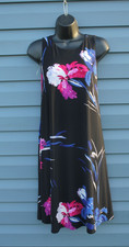 NEW Ralph Lauren Womens 12 Dress Black /Blue/Pink Floral Sleeveless NWT Summer