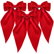 3 PCS Silky Satin Hair Bows, Oversized Long Tail Bows with Barrette Clips, Coque