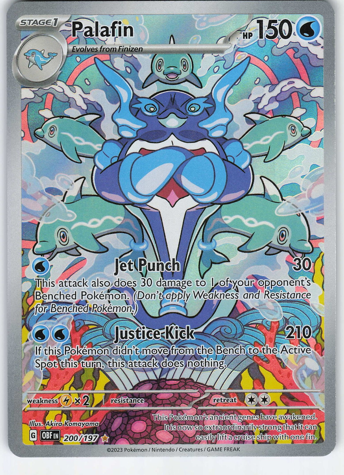 Palafin - 200/197 Illustration Rare Holo SV03: Obsidian Flames NM Pokémon
