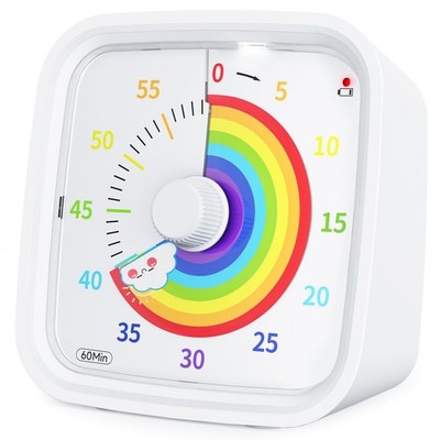 Yunbaoit Visual Timer with Protective Case, Rainbow Disk 60 Minute Countdown ...