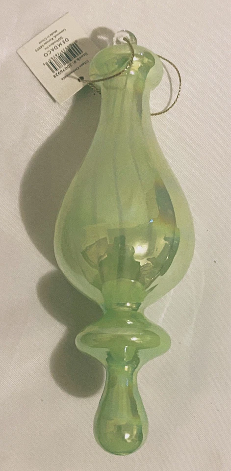 VTG Hand Blown Glass Finials Seafoam Green, Set of 3 Christmas Ornaments. NEW - Image 3 of 4