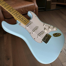 ST Electric Guitar Maple Fretboard Sky Blue Color Mahogany Body 22 Frets