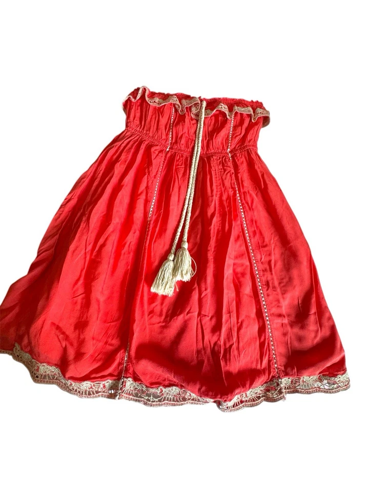 a gain Vestido Mujer Naranja Sin Tirantes, Corto, Talla L 100’/, Rayón Foto 4 de 4