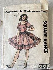 Authentic Patterns 275 Square Dance Dress Full Skirt Size 14 CUT