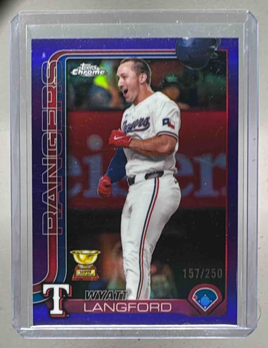 Wyatt Langford 2025 Topps Chrome #68 Purple Refractor /250
