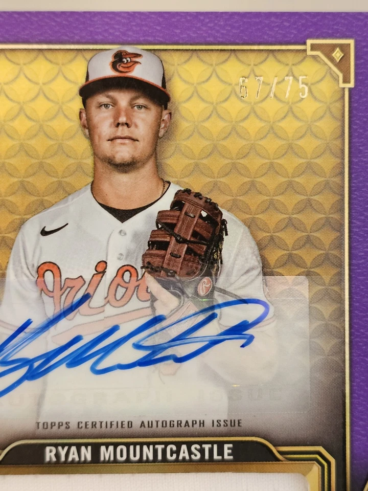 2022 Topps Triple Threads67/75 Ryan Mountcastle Autographed Player Worn Material - Image 2 of 3