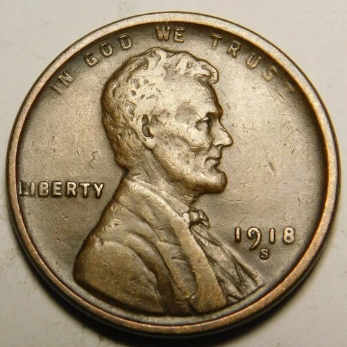 1918 S Lincoln Wheat Cent Penny VF-Details  "Actual Coin Pictured"