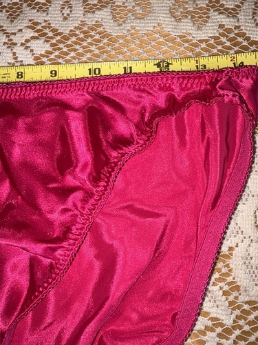 David Warren Fuschia Y2K Vintage XL ? Hochgeschnittenes glänzendes Satin Bikini Höschen Unterwäsche - Bild 5 von 5