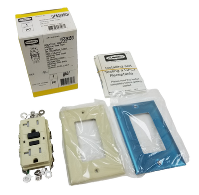 #ad Hubbell GF5362SGI GFCI Receptacle Tamper Resistant Ivory 20A 125Vac 5 20R NEW $127.39